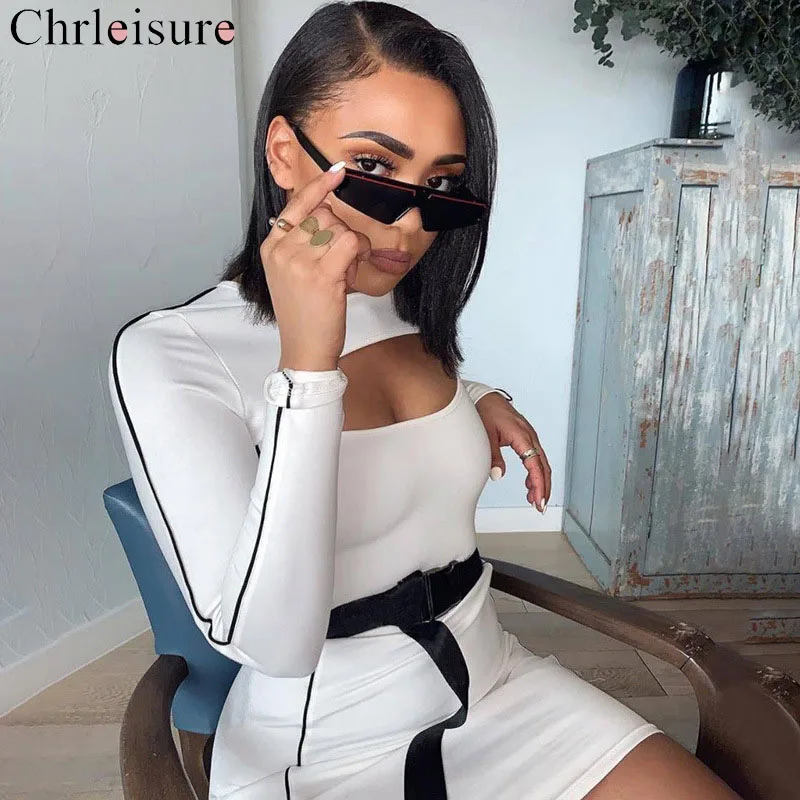 CHRLEISURE женское платье сексуальное для ночного клуба осеннее с длинным рукавом