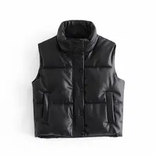 Women 2021 Fashion Leather Cotton Pocket Padded Waistcoat Vintage Sleeveless Female Outerwear Streetwear Leather Vest Jacket
Women 2021 Fashion Leather Cotton Pocket Padded Waistcoat Vintage Sleeveless Female Outerwear Streetwear Leather Vest Jacket
