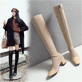 Women patchwork over the Knee High Boots Winter autumn Sexy zipper Long Boots Night Club Shoes Woman Genuine Leather Warm Boots
Women patchwork over the Knee High Boots Winter autumn Sexy zipper Long Boots Night Club Shoes Woman Genuine Leather Warm Boots