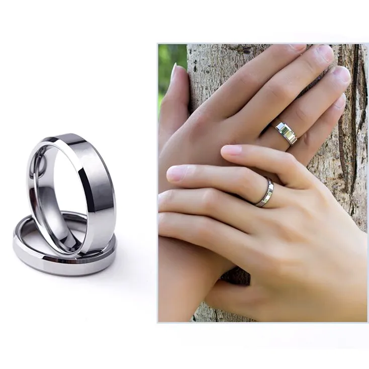 4 мм 6 8 яркое Золотое титановое кольцо для мужчин и женщин парное | Украшения