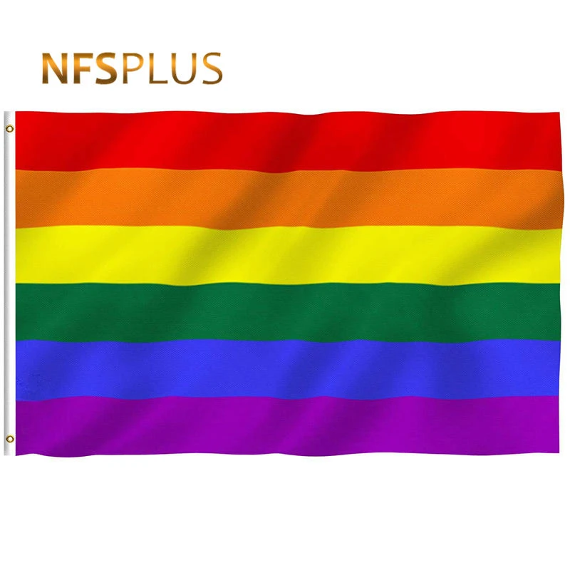 

Rainbow Flag LGBT Gay Pride 90x150cm Polyester Lesbian Bisexual Flags and Banners for Home Party Decoration Celebration Parade