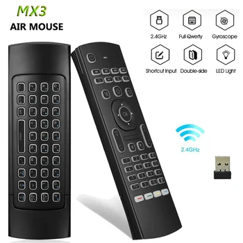 MX3 Backlit Air Mouse 2.4G RF IR Smart Voice Remote Control Air Mouse keyboard for X96 mini KM9 A95X H96 MAX Android TV Box
MX3 Backlit Air Mouse 2.4G RF IR Smart Voice Remote Control Air Mouse keyboard for X96 mini KM9 A95X H96 MAX Android TV Box