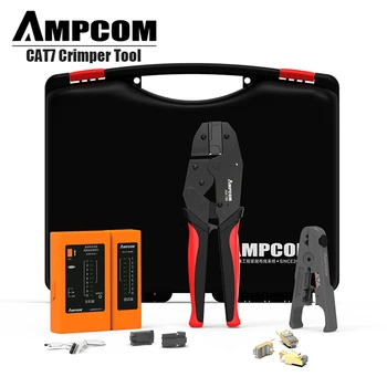 Network Tool Kit, AMPCOM Professional RJ45 tool (Cat7 Crimper, 10PCS Cat7 Connectors, Network Cable Tester, Stripping Tool)
Network Tool Kit, AMPCOM Professional RJ45 tool (Cat7 Crimper, 10PCS Cat7 Connectors, Network Cable Tester, Stripping Tool)