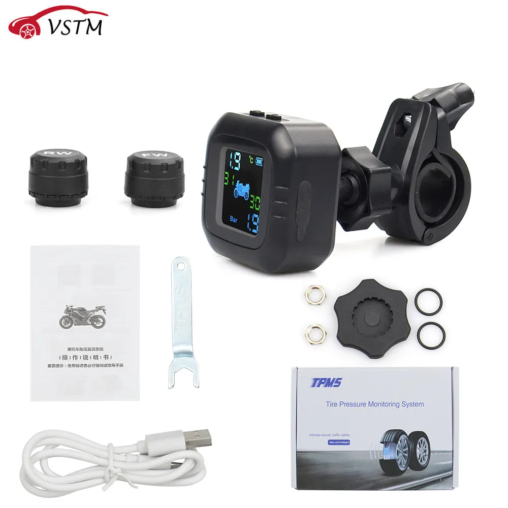 Wireless TPMS 2External Sensor LCD Motorcycle Tire Pressure Monitoring System Realtime Monitor Abnormal Alarm Moto Tyre Tool PSI
Wireless TPMS 2External Sensor LCD Motorcycle Tire Pressure Monitoring System Realtime Monitor Abnormal Alarm Moto Tyre Tool PSI