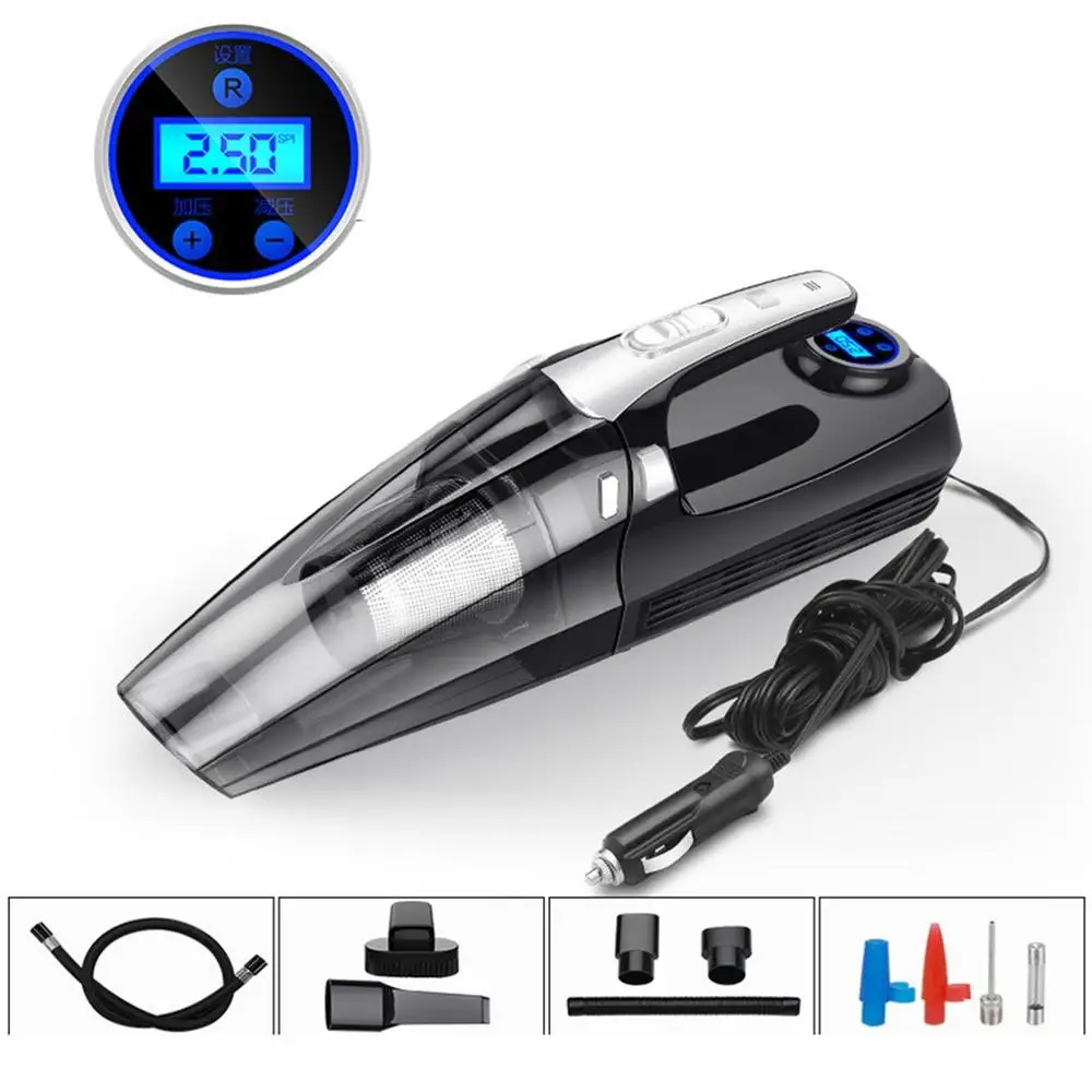 4000PA 4 in1Strong Suction Car Vacuum Cleaner Power Stainless Filter Air Compressor Pump Tire Inflator Tire Pressure Measurement
4000PA 4 in1Strong Suction Car Vacuum Cleaner Power Stainless Filter Air Compressor Pump Tire Inflator Tire Pressure Measurement