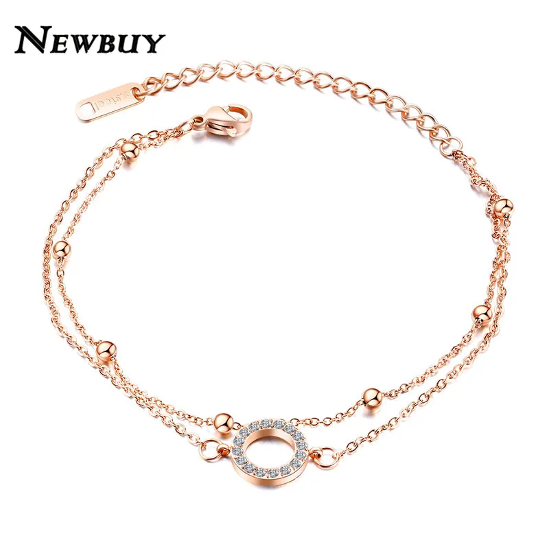 NEWBUY Double Layer Stainless Steel Bracelet & Bangle Silver/Rose Gold Color Round Geometric CZ Charm Bracelets For Women
NEWBUY Double Layer Stainless Steel Bracelet & Bangle Silver/Rose Gold Color Round Geometric CZ Charm Bracelets For Women