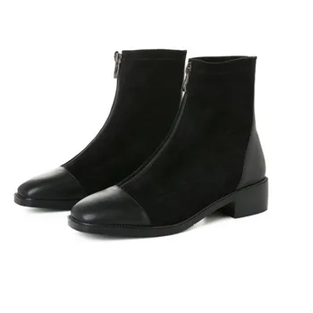 Top Quality Motorcycle Boots Ladies Basic Boots Cow Suede Ankle Boots 4cm med Heels Autumn Winter Short Ladies Shoes Woman
Top Quality Motorcycle Boots Ladies Basic Boots Cow Suede Ankle Boots 4cm med Heels Autumn Winter Short Ladies Shoes Woman
