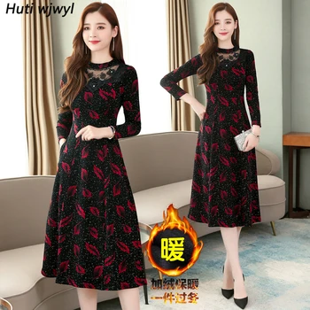 2020 Vintage Black Thick Velvet Midi Dresses Autumn Winter 3XL Plus Size Long Sleeve Dress Elegant Women Bodycon Party Vestidos
2020 Vintage Black Thick Velvet Midi Dresses Autumn Winter 3XL Plus Size Long Sleeve Dress Elegant Women Bodycon Party Vestidos