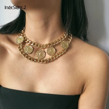 IngeSight.Z Vintage Multi Layee Chunky Thick Curb Cuban Choker Necklaces Collar for Women Carved Coin Pendant Necklaces Jewelry
IngeSight.Z Vintage Multi Layee Chunky Thick Curb Cuban Choker Necklaces Collar for Women Carved Coin Pendant Necklaces Jewelry