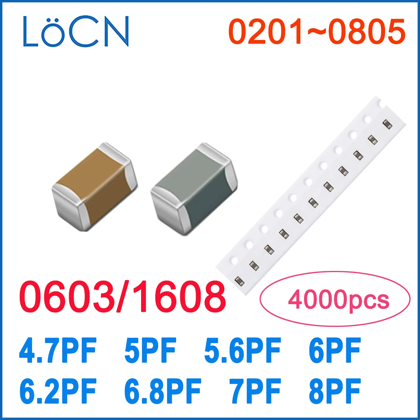 4000 шт. 0603 COG/NPO 4.7PF 5PF 5.6PF 6PF 6.2PF 6.8PF 7PF 8PF RoHS 50V 1608 0.5% SMD конденсатор высокого качества
4000 шт. 0603 COG/NPO 4.7PF 5PF 5.6PF 6PF 6.2PF 6.8PF 7PF 8PF RoHS 50V 1608 0.5% SMD конденсатор высокого качества
