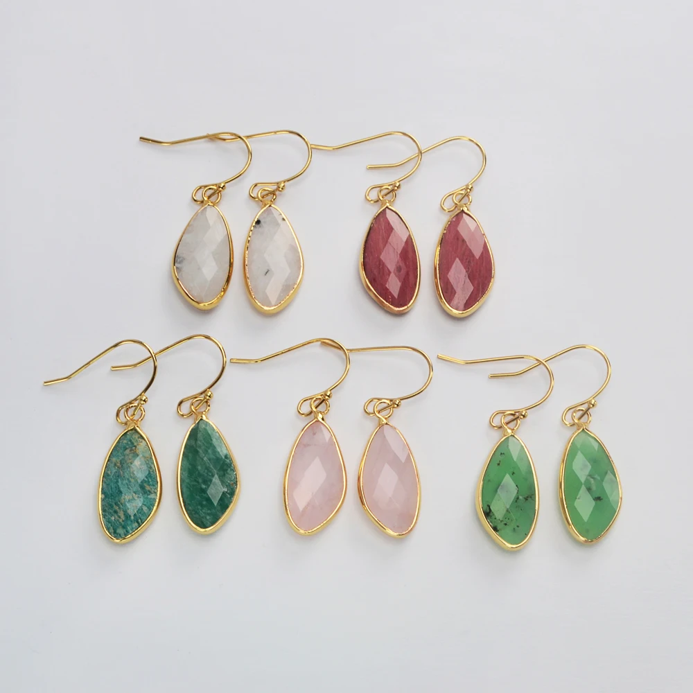 5Pairs Gold Color Healing Crystal Earrings Natural Stone Dangle Earrings Moonstone Pink Quartz Faceted Earring for Women G2059
5Pairs Gold Color Healing Crystal Earrings Natural Stone Dangle Earrings Moonstone Pink Quartz Faceted Earring for Women G2059