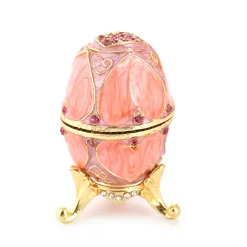 Pink Faberge-Egg Hand Painted Jewelry Trinket Box Gift for Easter Home Decor 
Pink Faberge-Egg Hand Painted Jewelry Trinket Box Gift for Easter Home Decor