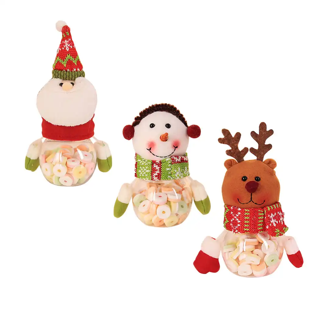 christmas candy jar santa claus animal snowman gift box xmas