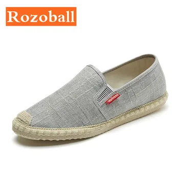 

Men Light Hemp Espadrilles Casual Breathable Canvas Shoe Cheap Flat Loafers Comfort Fisherman Driving Shoe Dropshipping Rozoball