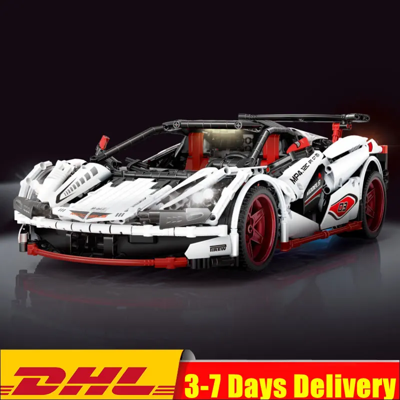 IN Stock 13067 1932Pcs Remote Control Technic Series White Racing Car MOC-3918 Veneno Roadster Building Blocks Bricks DIY Gift
IN Stock 13067 1932Pcs Remote Control Technic Series White Racing Car MOC-3918 Veneno Roadster Building Blocks Bricks DIY Gift
