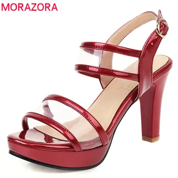 MORAZORA 2020 new arrive women sandals pvc transparent high heel platform sandals summer simple party shoes ladies big size 46
MORAZORA 2020 new arrive women sandals pvc transparent high heel platform sandals summer simple party shoes ladies big size 46