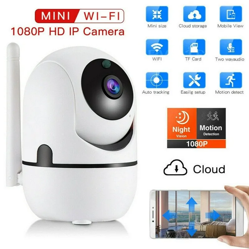1080P Full HD Wifi Mini Network Video Wireless IP Camera Surveillance Auto Tracking Camera IR Night Vision Wifi IP CCTV Camera
1080P Full HD Wifi Mini Network Video Wireless IP Camera Surveillance Auto Tracking Camera IR Night Vision Wifi IP CCTV Camera