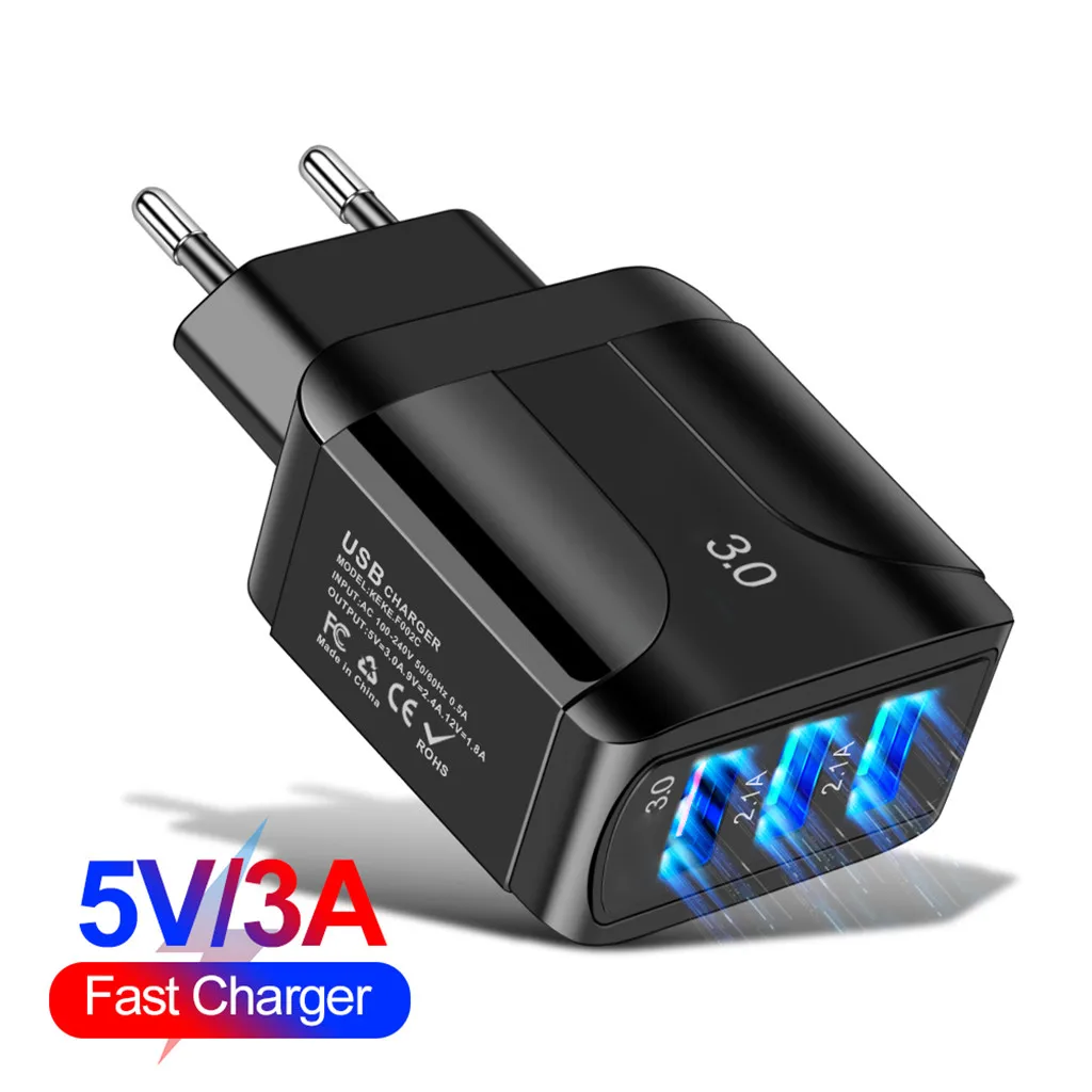 Ouhaobin EU QC 3.0 Quick Charger 3A USB Plug Three Power Ports Travel Charger For Phone 11 X XS 8 7 Samsung S8 USB Adapter
Ouhaobin EU QC 3.0 Quick Charger 3A USB Plug Three Power Ports Travel Charger For Phone 11 X XS 8 7 Samsung S8 USB Adapter