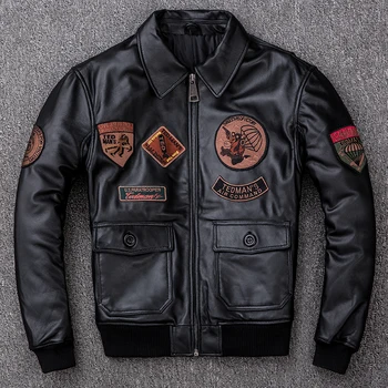 Men's Leather Jacket Autumn Winter Sheepskin Coat Motorcycle Genuine Leather Jackets Plus Size Short Flight Jacket KJ2298
Men's Leather Jacket Autumn Winter Sheepskin Coat Motorcycle Genuine Leather Jackets Plus Size Short Flight Jacket KJ2298