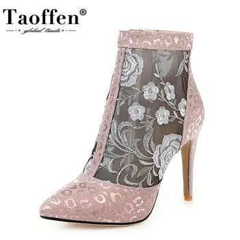 Taoffen Pointed Toe Women Ankle Boots Fashion Patchwork Western Style Shoes Women Flower Thin Heel Footwear Size 33-46
Taoffen Pointed Toe Women Ankle Boots Fashion Patchwork Western Style Shoes Women Flower Thin Heel Footwear Size 33-46