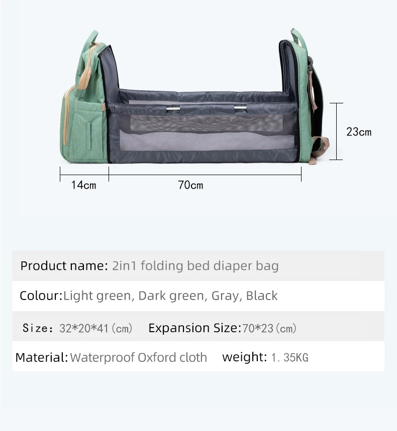 Portable Large Capacity Multi-function Fold Bed Bags - - baby-care Portable Large Capacity Multi-function Fold Bed Bags - - baby-care