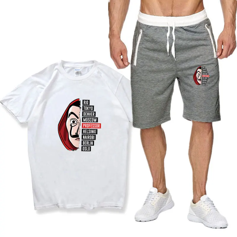 Cool Cotton Summer TShirt Professor Robbery tracksuit men Two Piece Set short Sleeve short Tops And middle Waist Shorts
Cool Cotton Summer TShirt Professor Robbery tracksuit men Two Piece Set short Sleeve short Tops And middle Waist Shorts