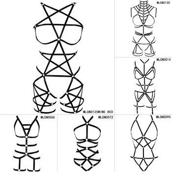 Black Full Body Harness Bra Pentagram Bondage Hollow Out Sexy Lingerie Set Halter Elastic Adjust Harness Goth Rave for Womens
Black Full Body Harness Bra Pentagram Bondage Hollow Out Sexy Lingerie Set Halter Elastic Adjust Harness Goth Rave for Womens