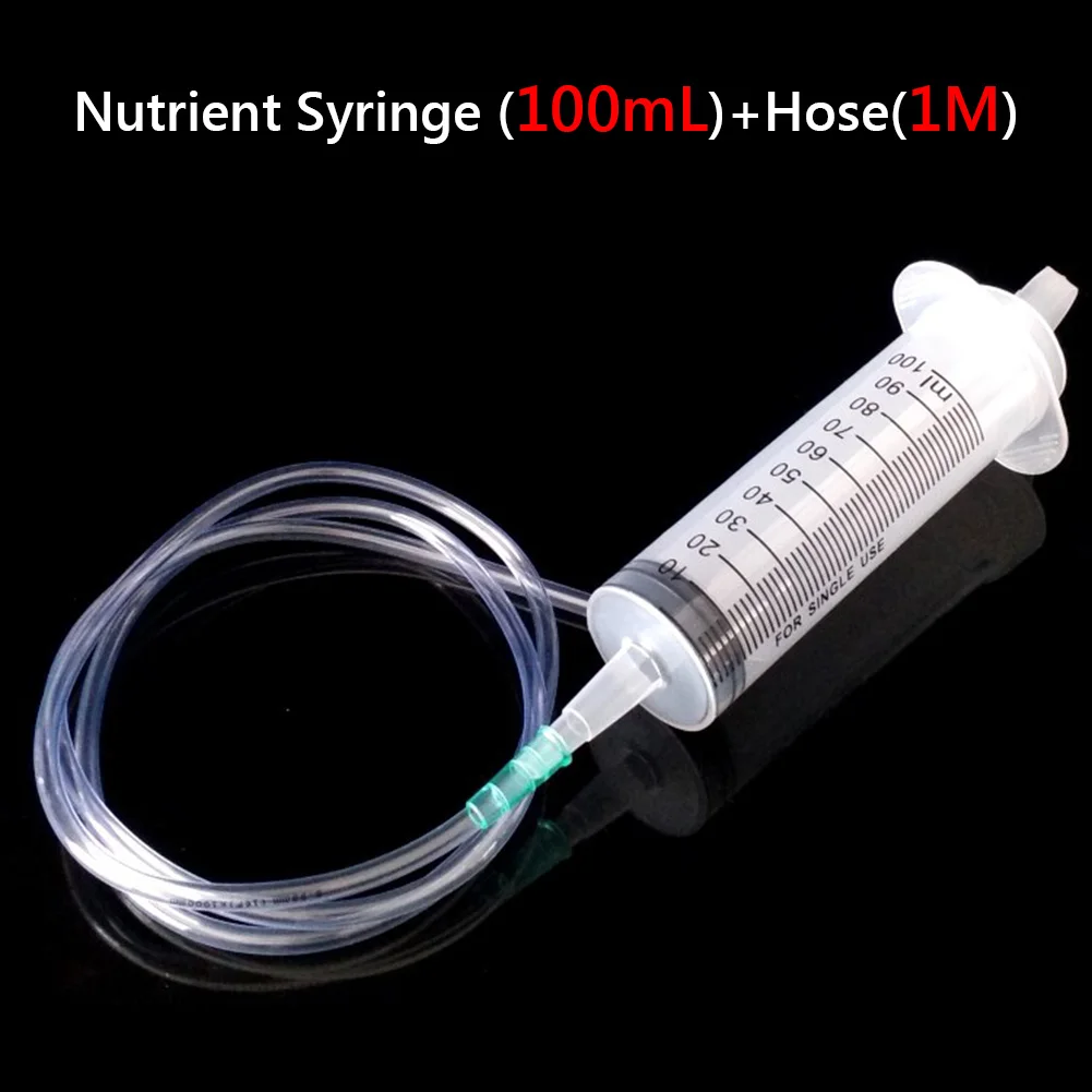 100ml Big Large Hydroponics Feeding Health Syringe Measuring Nutrient Sterile Plastic Reusable With 100cm Clear Tube Kit Set
100ml Big Large Hydroponics Feeding Health Syringe Measuring Nutrient Sterile Plastic Reusable With 100cm Clear Tube Kit Set