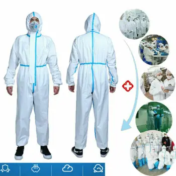Reusable Coverall Jumpsuit Safety Clothing Surgical Medical Protective Overall White Protective Clothing 
Reusable Coverall Jumpsuit Safety Clothing Surgical Medical Protective Overall White Protective Clothing