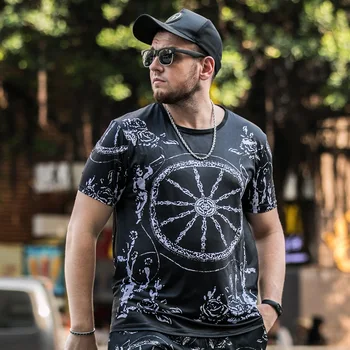 Summer street hip-hop plus size men's print T-shirt round neck fat short-sleeved casual
Summer street hip-hop plus size men's print T-shirt round neck fat short-sleeved casual