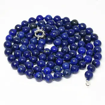 Natural Egyptian 8mm blue lapis lazuli jasper long chain round bead necklace 32"
Natural Egyptian 8mm blue lapis lazuli jasper long chain round bead necklace 32"