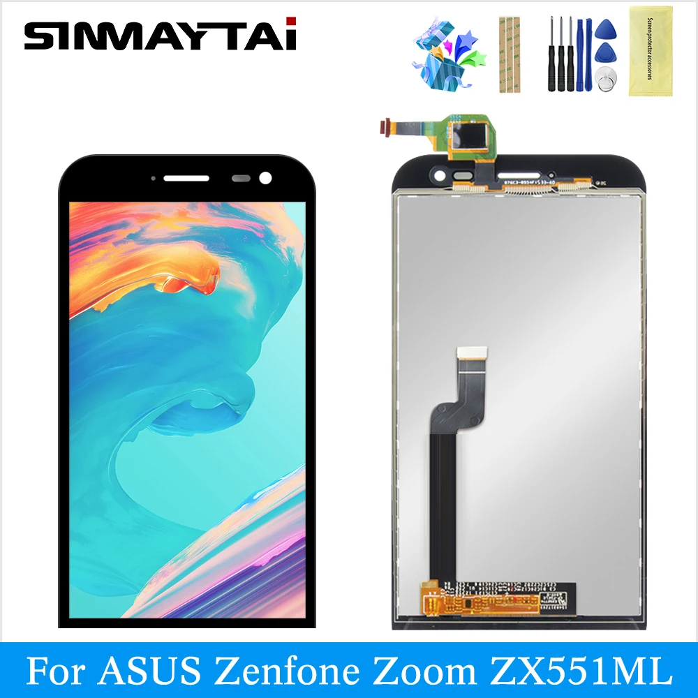 

ZX551ML lcd For ASUS ZenFone Zoom ZX551ML LCD display digitizer touch screen replacement Parts ASUS black white ZX 551 ML lcd