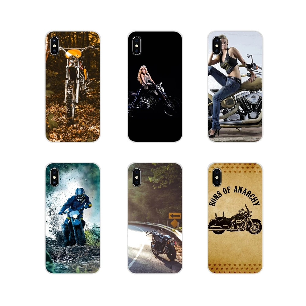 For Samsung A10 A30 A40 A50 A60 A70 Galaxy S2 Note 2 3 Grand Core Prime Retro Motorcycle Race Motor Transparent TPU Cases Covers | Мобильные