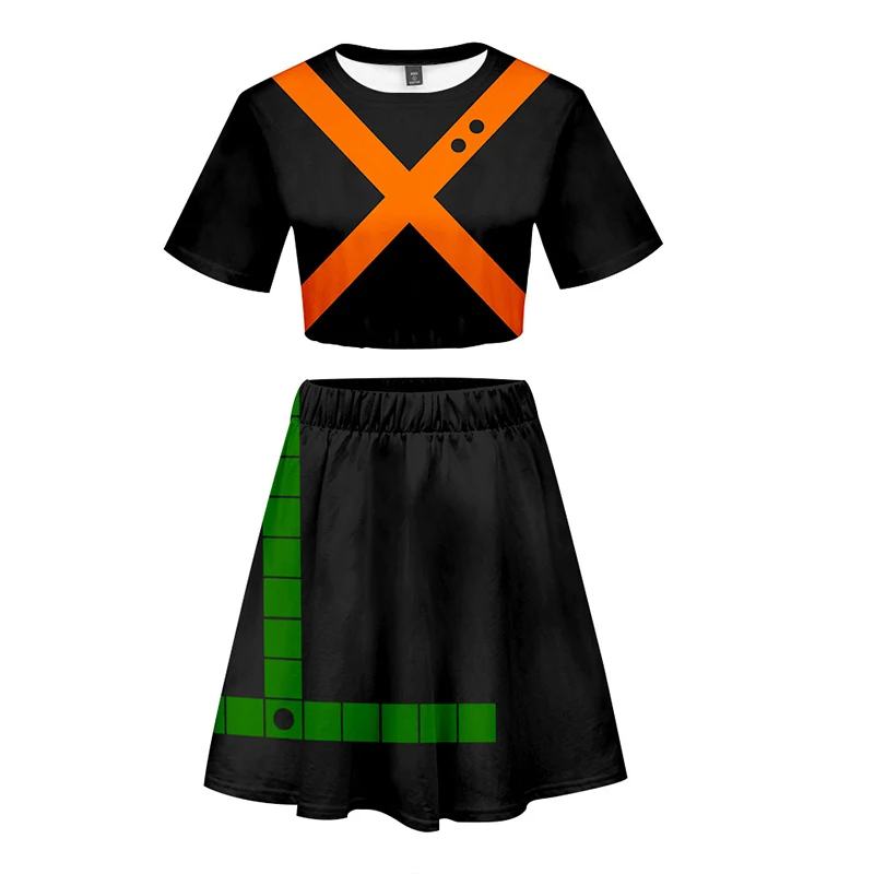 

Boku No Hero Academia Merch My Hero Academia Cosplay Costume Bnha Dress for Women Top Skirt OCHACO URARAKA Todoroki Shoto