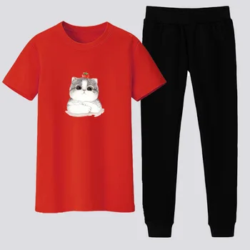 Two Piece Set Tracksuit Women Summer Clothes Female Cartoon Print Short Sleeve T-shirt + Pants Jogging Suits Casual Club Outfits
Two Piece Set Tracksuit Women Summer Clothes Female Cartoon Print Short Sleeve T-shirt + Pants Jogging Suits Casual Club Outfits