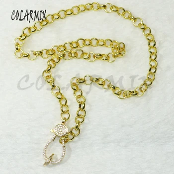 5 strands multi color necklace Zircon clasp copper chain necklace Opened link chain necklace fashion jewelry accessories 50576
5 strands multi color necklace Zircon clasp copper chain necklace Opened link chain necklace fashion jewelry accessories 50576