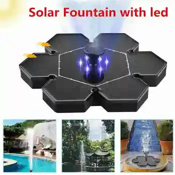 New Flower Shape Solar Fountain 210l/h 10v 2.4w 120cm Garden Floating Water Fountains Pool Home Pond Waterfall Pump Decoration