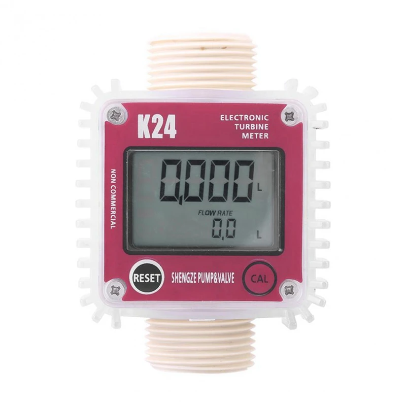 K24 Turbine Digital Oil Fuel Flow Meter Gauge For Chemicals Liquid Water
