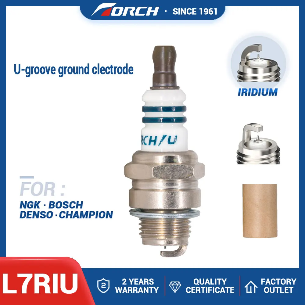China Original Iridium Spark Plug Torch L7RIU U-Groove Candles for Chain Saws and Trimmers Replaces Candle BM7A Champion CJ6
China Original Iridium Spark Plug Torch L7RIU U-Groove Candles for Chain Saws and Trimmers Replaces Candle BM7A Champion CJ6