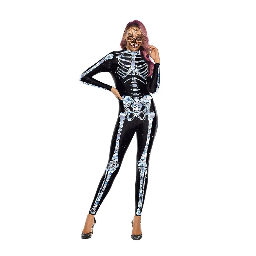 2020 Halloween Skull Frame Modeling Three-dimensional Printing Slim Jumpsuit 3d Digital Printing Slim Fit Suit Party Costume
2020 Halloween Skull Frame Modeling Three-dimensional Printing Slim Jumpsuit 3d Digital Printing Slim Fit Suit Party Costume