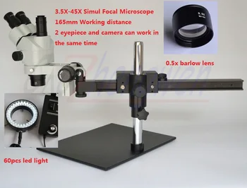 FYSCOPE 3.5X~45X Simul Focal Trinocular Guide Stereo Zoom Microscope PCB Inspection Microscope + 60 led light
FYSCOPE 3.5X~45X Simul Focal Trinocular Guide Stereo Zoom Microscope PCB Inspection Microscope + 60 led light