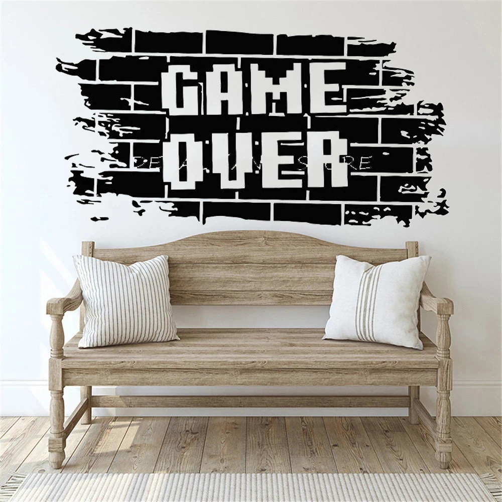 Game Over Wall Decals Vinyl Bricks Gaming Teens Boys Bedroom Play Room Video Games Decor Murals Door Window Stickers HJ0644
Game Over Wall Decals Vinyl Bricks Gaming Teens Boys Bedroom Play Room Video Games Decor Murals Door Window Stickers HJ0644