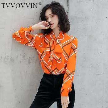 TVVOVVIN 2020 Spring New Patchwork Blouse Bow Long-sleeve Single-breasted Print Fashion Casual Loose Girl Female Button A333
TVVOVVIN 2020 Spring New Patchwork Blouse Bow Long-sleeve Single-breasted Print Fashion Casual Loose Girl Female Button A333