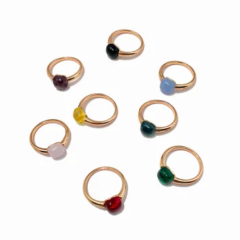 Fashion personality ring titanium steel jewelry square color stone smooth couple shape to send lover's gift 2019 new hot
Fashion personality ring titanium steel jewelry square color stone smooth couple shape to send lover's gift 2019 new hot