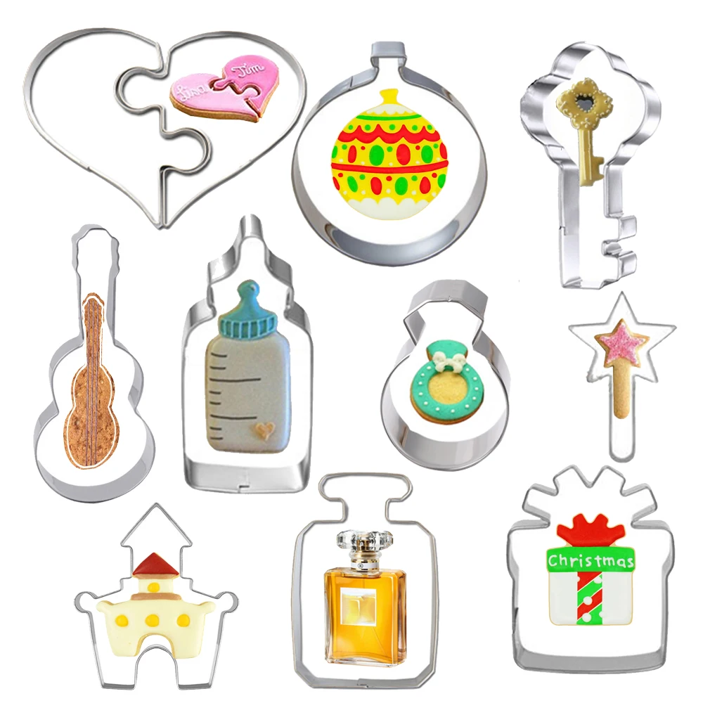 10pcs Stainless Steel Wedding Cookie Cutter Guitar Balloon Cake Biscuit Mould Biscuit Mold Valentine's Day Party Baking Tools
10pcs Stainless Steel Wedding Cookie Cutter Guitar Balloon Cake Biscuit Mould Biscuit Mold Valentine's Day Party Baking Tools