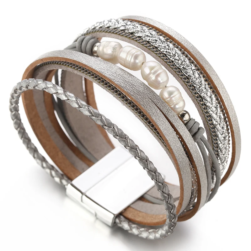 ALLYES Bohemian Women Leather Bracelets & Bangles 2019 Ladies Natural Pearl Multilayer Wide Wrap Bracelet Femme Boho Jewelry
ALLYES Bohemian Women Leather Bracelets & Bangles 2019 Ladies Natural Pearl Multilayer Wide Wrap Bracelet Femme Boho Jewelry