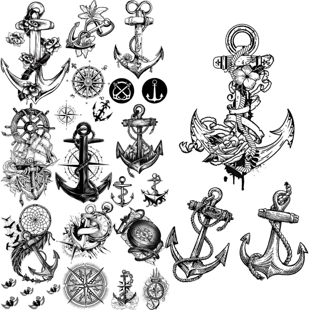 Pencil Sketch Ship Anchor Temporary Tattoos For Men Adults Realistic Flying Bird Compass Feather Fake Tattoo Sticker Body Tatoos
Pencil Sketch Ship Anchor Temporary Tattoos For Men Adults Realistic Flying Bird Compass Feather Fake Tattoo Sticker Body Tatoos