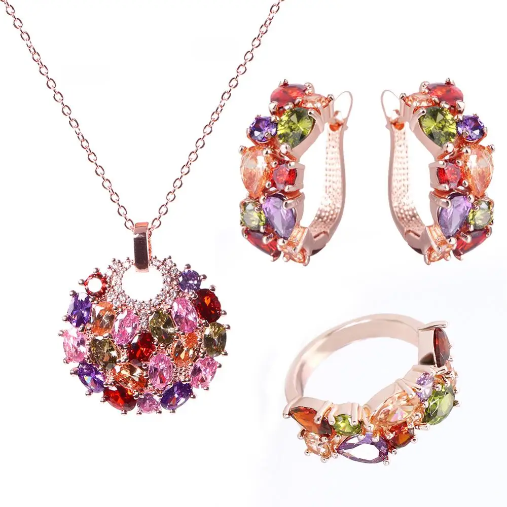Luxury Gold Color Jewelry Sets With Multicolor AAA Cubic Zircon for Women Wedding Bridal Jewelry Sets
Luxury Gold Color Jewelry Sets With Multicolor AAA Cubic Zircon for Women Wedding Bridal Jewelry Sets