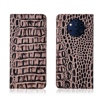 Crocodile pattern genuine leather magnetic phone case card slot holder for Nokia 9 PureView flip case standing phone bag cover 
Crocodile pattern genuine leather magnetic phone case card slot holder for Nokia 9 PureView flip case standing phone bag cover