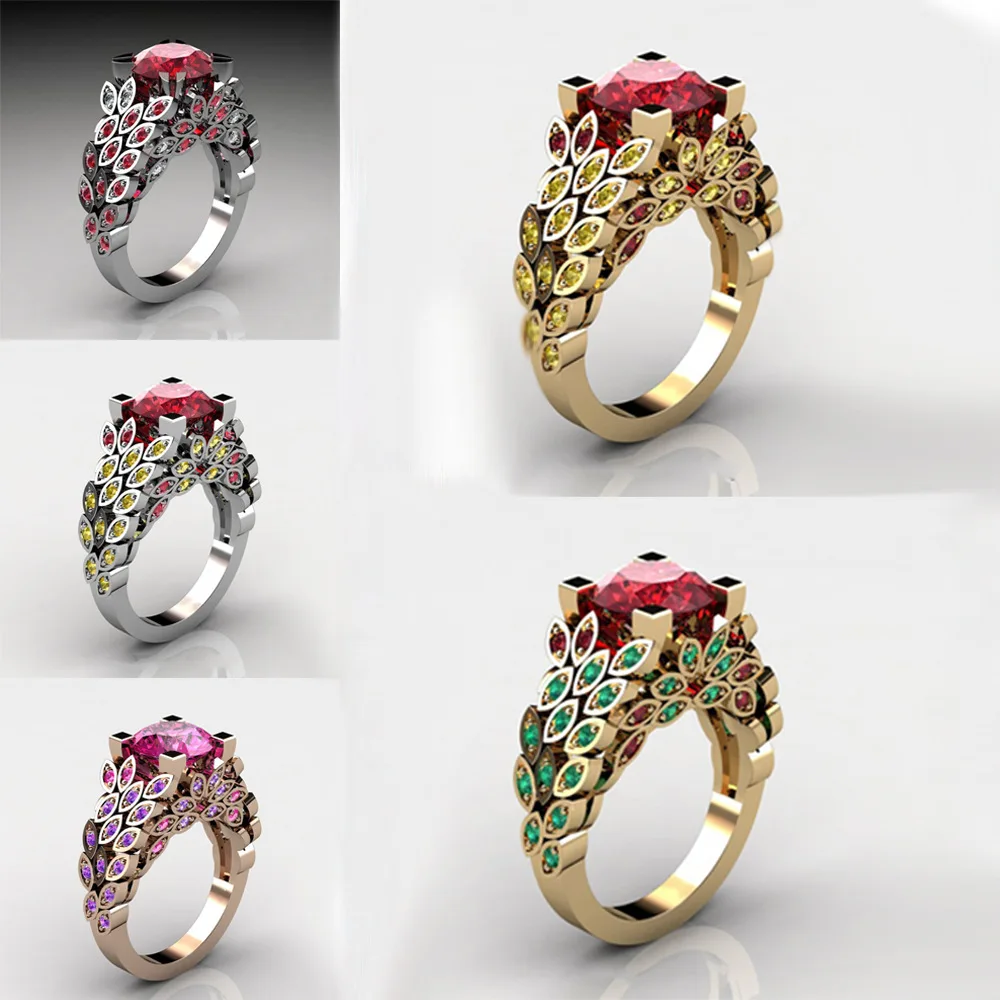 14K Yellow Gold Ruby Diamond Leaf Ring for Women Red and Greent Topaz Pure Natural Gemstone Anillos 2 Carats Dainty Jewelry Ring 
14K Yellow Gold Ruby Diamond Leaf Ring for Women Red and Greent Topaz Pure Natural Gemstone Anillos 2 Carats Dainty Jewelry Ring